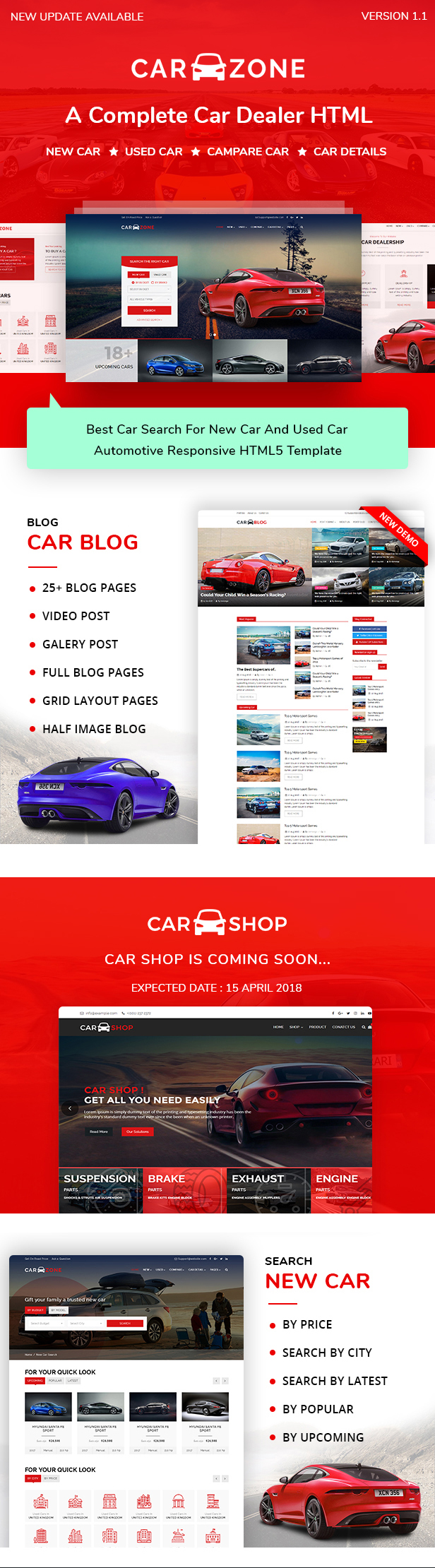 CarZone - A Complete Car Dealer HTML Wire-Frame - 2